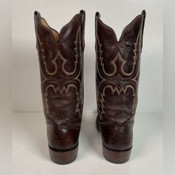 Rios Of Mercedes Tobacco Brown Ostrich Cowboy Boots Men’s 8.5 B | Women’s 9.5 - Picture 8 of 16